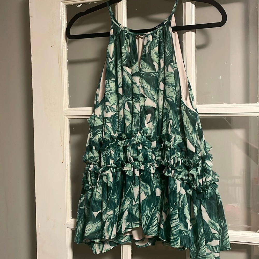 Tropical Leaf Print Tank
